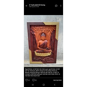 Mua Tranh treo tường trạm khắc tượng phật  bằng gỗ hương đá tô làm mầu giả cổ kt 46×67×4 5cm