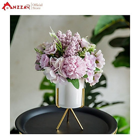 Mua Bình hoa lụa đẹp trang trí bàn phòng khách  kệ tủ  nhà hàng  bàn làm việc siêu đẹp thiết kế giá đỡ mạ vàng độc đáo phong cách Bắc Âu sang trọng