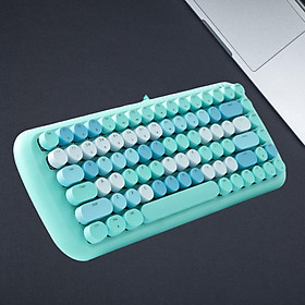 Colorful USB Wired Mechanical Keyboard 84 keys Retro Round Keycaps w/Backlit
