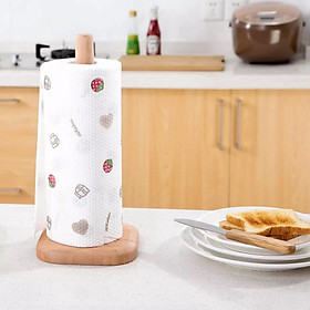 Mua Cây Để Giấy Cuộn Đứng Bằng Gỗ Có Ráp Sẵn - Sản Phẩm Tiện Dụng Cho Nhà Bếp có gắn đế chống trượt