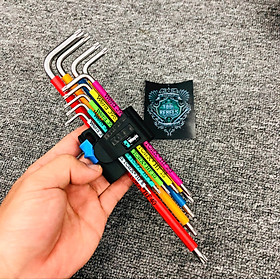 Bô lục giác hoa thị thép không gỉ nhiều màu với chức năng giữ 3967/9 TX SXL Multicolour HF Stainless 1 Wera 05022689001