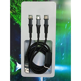 Mua Cáp sạc đa năng BYZ BL-675 dây dù 3 đầu: Micro usb  Type C  Light - Dây dài 1 2 mét - Hàng chính hãng