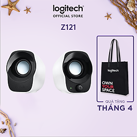 Loa âm thanh nổi có dây Logitech Z121 - Kết nối jack 3.5mm và USB-A, điều chỉnh độ dài dây ở mặt sau, nhỏ gọn, phù hợp PC/ Laptop - Hàng chính hãng