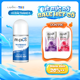 Lăn Khử Mùi M.Pros Whitening 60ml Năng Động - Cho Nam & Nữ, Dưỡng Trắng Da, Khô Thoáng - Lamimi Chính Hãng