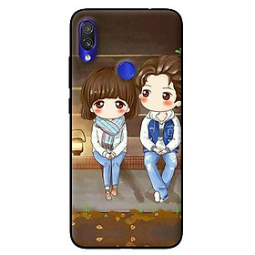 Ốp lưng in cho Xiaomi Redmi Note 7 mẫu Anime Cặp Đôi Ngồi - Hàng chính hãng