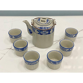 Bộ ấm tích, dung tích 1 Lít và 1.5 Lít, men mát. Gốm sứ Bát Tràng