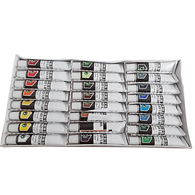 Bộ màu acrylic 12/18/24/36 màu maries dạng tuýp 12ml hộp giấy vẽ trên vải, tường, gốm sứ, gỗ, giấy