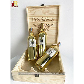 Mua Set guà tặng hộp gỗ 3 chai rượu vang Ý 1933 Topaz + 1933 Ruby
