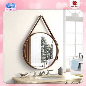Mua Gương Tròn Treo Tường Dây Da Siêu Đẹp VANDO D40cm
