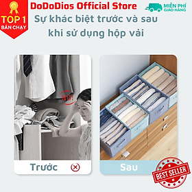 Mua Hộp vải chia 7 ngăn đựng quần jean áo sơ mi thun cộc tay mùa hè đa năng khay túi vải cao cấp sắp xếp gọn gàng tủ đồ  sọt đựng quần áo - Chính hãng DoDoDios