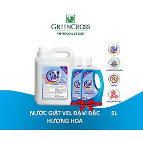 NƯỚC GIẶT VEL ĐẬM ĐẶC HƯƠNG HOA - CAN 5L TẶNG 2 CHAI 950ML CÙNG LOẠI