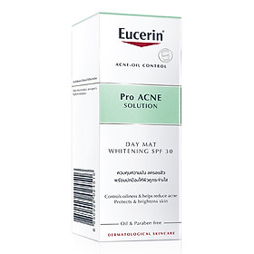 Kem Dưỡng Làm Sáng Da Chống Nắng Dành Cho Da Nhờn Mụn Eucerin Pro Acne Day Mat Whitening SPF 30 (50ml)