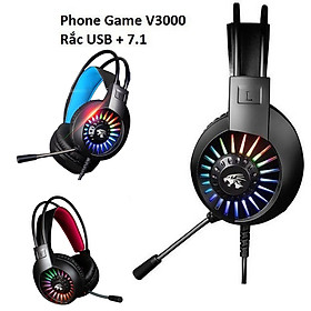 Mua Tai Nghe Headphone V3000 Led Cầu Vòng Đầu Báo Jack Usb 7.1 Nghe Hay