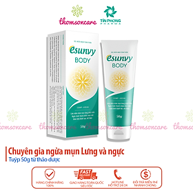 Esunvy Body - Kem ngừa mụn lưng và toàn thân từ thảo dược - Tuýp 50g, giảm mụnn đầu đen, trứng cá, mờ sẹo