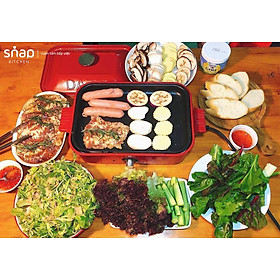 Nồi lẩu nướng đa năng 5 trong 1 full set kèm 5 khay nướng