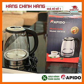 Mua ẤM SIÊU TỐC  BÌNH ĐUN SIÊU TỐC THỦY TINH RAPIDO RK1818 1 8 LÍT  THÂN BÌNH LÀM BẰNG THỦY TINH TRONG SUỐT  TỰ NGẮT KHI SÔI