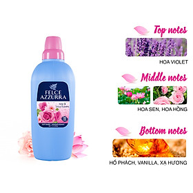 Nước xả vải hương nước hoa Ý hoa hồng và hoa sen siêu mềm mượt Felce Azzurra 2L