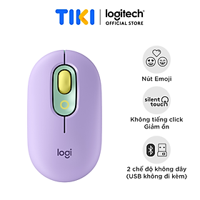 Chuột không dây bluetooth Logitech POP MOUSE - giảm ồn, nút emoji tùy chỉnh - Hàng chính hãng
