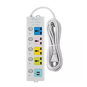 Mua Ổ cắm điện đa năng kết hợp ổ cắm USB sạc trực tiếp chất lượng cao chống giật 4 chân cắm điện  tiết kiệm điện siêu tiện lợi dài 3m  5m - hàng nhập khẩu