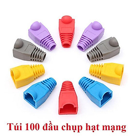 Mua  Mã ELHA9 giảm 15% đơn 50K  Túi 100 đầu chụp dây mạng Cat5 có móc gài (Xanh)