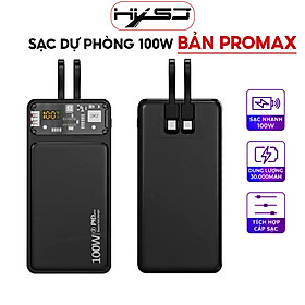 Sạc dự phòng 30000mah HXSJ DX159 công suất nhanh 100w dung lượng pin lớn có sẵn dây cho điện thoại - Hàng Chính Hãng