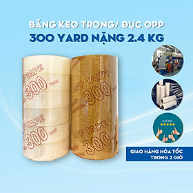 Băng Keo Trong, BK Đục 300 Yard 2.4 Kg Đóng Gói Dán Hàng