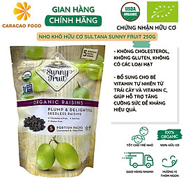 Nho khô hữu cơ Sultana Sunny Fruit 250g, Trái cây khô hữu cơ