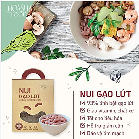 Nui gạo lứt Hoa Sữa Foods hộp 500g - nui ăn kiêng, giảm cân, thực dưỡng