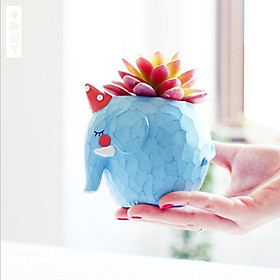 Mua Chậu trồng cây  chậu hoa hình con voi xanh chất liệu composite  phù hợp trồng cây sen đá  cẩm nhung  xương rồng  cắm hoa