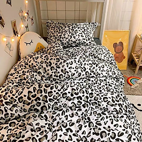 Mua Trọn Bộ Vỏ Chăn Ga Gối Poly Cotton Da Báo Đen Trắng - 1m6x2m - 20cm tại Timidrap Mua Trọn Bộ Vỏ Chăn Ga Gối Poly Cotton Da Báo Đen Trắng - 1m6x2m - 20cm tại Timidrap
