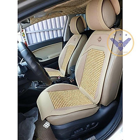 Áo ghế ô tô hạt gỗ massage cao cấp chống nóng cho xe hơi, văn phòng