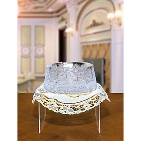 Mua Gạt tàn tròn pha lê Tiệp cao cấp BOHEMIA 2151  họa tiết mài bông tuyết  đường kính 14.5cm - Hàng chính hãng