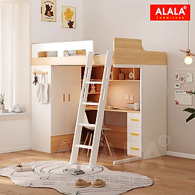 Giường tầng ALALA156 - 3 trong 1/ Miễn phí vận chuyển và lắp đặt/ Đổi trả 30 ngày/ Sản phẩm được bảo hành 5 năm từ thương hiệu ALALA/ Chịu lực 700kg