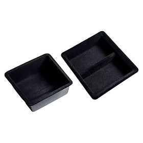 2x Center Console Organizer Tray ,Accessories Armrest Hidden Drawer Storage Box Durable Easy to Install Flocked Black for