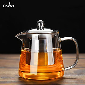 Ấm pha trà thủy tinh chịu nhiệt kèm lõi lọc Inox Echo Japan 650ml