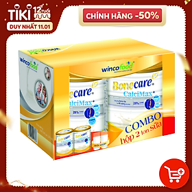 Combo 2 lon sữa bột Bonecare Calcimax+ 900g: dành cho người từ 18 tuổi trở lên bổ sung canxi phòng ngừa loãng xương, tim mạch và tiểu đường.