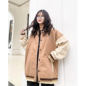 Áo khoác bomber jacket dù 2 lớp form rộng unisex thu đông nam nữ bóng style bóng chày 3 màu lạ mắt