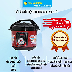 Mua Nồi áp suất điện Sunhouse SHD1755 5 lít - Hàng Chính Hãng