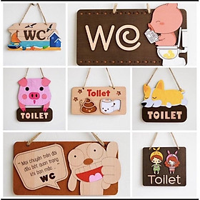 Mua Bảng gỗ treo cửa  bảng gỗ decor hình WC trang trí nhà cửa (Tặng kèm móc treo)