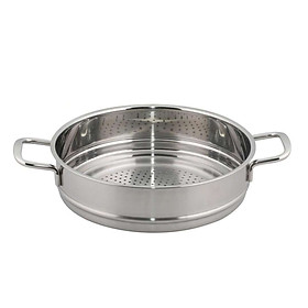 Bộ Nồi Xửng Hấp Inox 430 Bếp Từ 3 Đáy Nắp Kính Fivestar (26cm)