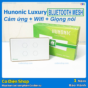 Mua Công tắc CẢM ỨNG THÔNG MINH - Hunonic Luxury - 4 nút màu trắng - Công nghệ Bluetooth Mesh
