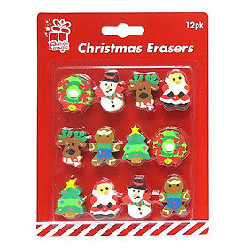 Cục Tẩy Hình Giáng Sinh Uncle Bills XA6263 (12 cái x 10mm) - Giao Ngẫu Nhiên