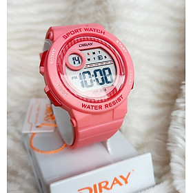 Đồng hồ trẻ em gái, đồng hồ điện tử Diray màu hồng, dây silicon bền đẹp