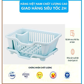 Rổ Úp Bát Tiện Ích Việt Nhật, Giá Để Bát Đĩa , Khay Úp bát, Có Lỗ Thoát Nước Tiện Ích Chất Liệu Nhựa PP An Toàn- Hàng Việt Nam