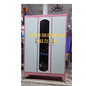 Tủ 3 cửa sơn tĩnh điện màu hồng