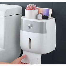 Hộp đựng giấy phòng vệ sinh 2 ngăn bằng Nhựa ABS kích thước 20,5 * 12,5 * 20 cm