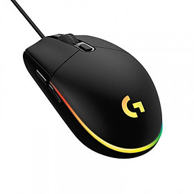 Chuột game có dây Logitech G203 Lightsync - Tùy chỉnh RGB, 6 nút lập trình, nhẹ, 8000 DPI, PC/Mac - Hàng chính hãng - MÀU ĐEN