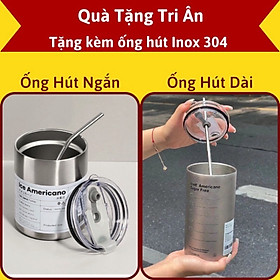 Bình đựng nước giữ nhiệt Iced Americano có ống hút dung tích 600ml, Ly cốc giữ nhiệt cute uống cà phê dùng văn phòng, Cốc giữ nhiệt Iced Americano thể tích 650ML/300ML,làm bằng inox,có ống hút - Hàng Chính Hãng dododios