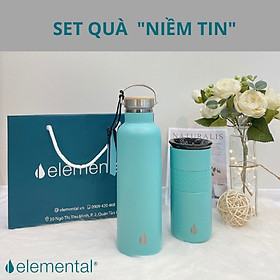 [Quà tặng cao cấp-Thương hiệu Mỹ] Set hộp quà tặng Sinh nhật, set Niềm Tin, bình giữ nhiệt và ly giữ nhiệt Elemental