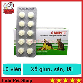 10 Viên (10V) Sanpet Xổ Giun Chó Mèo